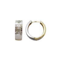 Two-Tone Diamond-Cut Huggie Earrings (14K)