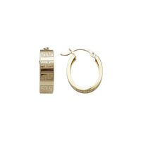 Greek Key Huggie Earrings (14K)