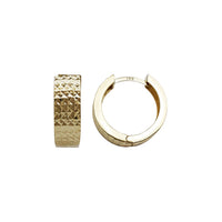 Diamond-Cut Wide Faceted Huggie Earrings (14K)