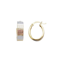 Greek Key Hoop Earrings (14K)