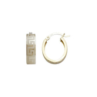 Greek Key Huggie Earrings (14K)