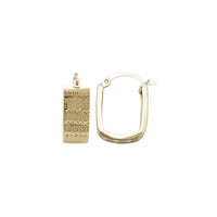 Greek Key Rectangular Hoop Earrings (14K)