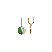 Yin Yang Dangling Huggie Earrings (14K)