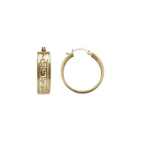Greek Key Filigree Hoop Earrings (14K)