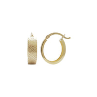 Greek Key Hoop Earrings (14K)