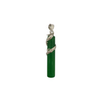 Green Jade Dragon Wrap Pendant (Silver)