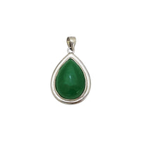 Green Jade Teardrop Pendant (Silver)