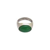 Green Jade Signet Ring (Silver)