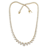 Yellow Gold Graduated Lab Grown Diamond Tennis Necklace (14K)