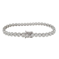 Bezel Round Cut Diamond Tennis Bracelet (14K)