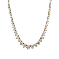 Yellow Gold Graduated Diamond Tennis Necklace (14K)