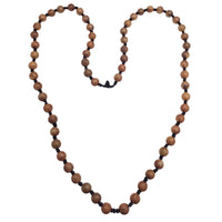 Yellow Brown Jade Beads Necklace (JADE)
