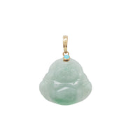 Turquoise Jade Laughing Buddha Pendant (14K)