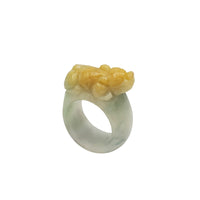 Green Yellow Jade PiXiu Ring (JADE)