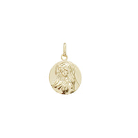 Yellow Gold Round Shaped Mary Pendant (14K)
