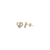 Interloking Heart Stud Earrings (14K)