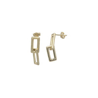 Paperclip Link Drop Stud Earrings (14K)