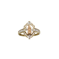 Tricolor CZ Virgin Mary/ Guadalupe Ring (14K)