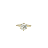 Yellow Gold Round Brilliant 6-Prong Solitaire Lab Diamond Engagement Ring (14K)