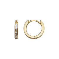 Baguette Lab Grown Diamond Channel Set Huggie Hoop Earrings (14K)