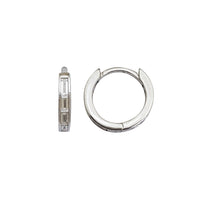 Baguette Lab Grown Diamond Channel Set Huggie Hoop Earrings (14K)