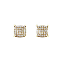 Square Cluster Lab Grown Diamond Stud Earrings (14K)