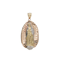 Tricolor Diamond Cut Virgin Mary/ Guadalupe Pendant (14K)