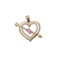 Zirconia Arrow Through Heart Pendant (14K)