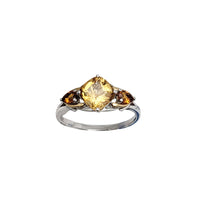 Three Yellow Topaz Stone Fancy Ring (18K)