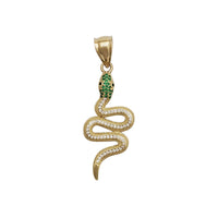 Zirconia Micro Pave Zirconia Snake Pendant (14K)