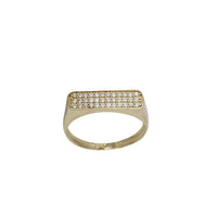 Zirconia Bar Signet Ring (14K)