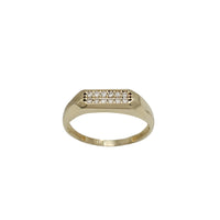 Zirconia Bar Signet Ring (14K)