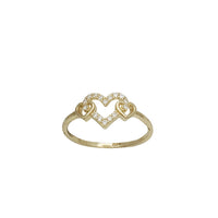 Zirconia Triple Open Heart Ring (14K)