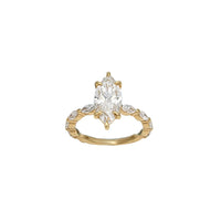 Yellow Gold Marquise Half Eternity Lab Grown Diamond Engagement Ring (14K)
