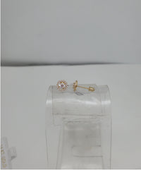 Cubic Zirconia Heart Earring (14K)