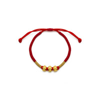 Fortune Snake Trio Chinese Zodiac Red String Bracelet (24K)