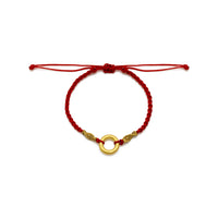 Golden Ring Braided Red String Bracelet (24K)