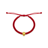 Good Fortune Happy Snake Chinese Zodiac Red String Bracelet (24K)
