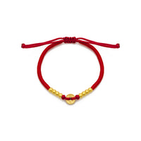 Lucky Shunzi Cash Coin Red String Bracelet (24K)