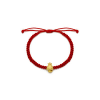 Royal Smiley Snake Chinese Zodiac Red String Bracelet (24K)