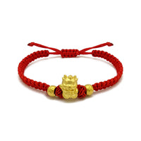 Strong Dragon Chinese Zodiac Red String Bracelet (24K)