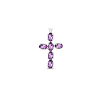 Amethyst Cross Pendant (Silver)