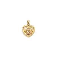 Mom Braided Heart Outline Pendant (14K)