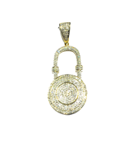 Diamond Iced-Out Padlock Pendant (14K)