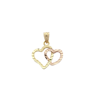 Two Hearts Forever Diamond Cut Pendant (14K)