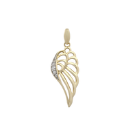 Wing Line Silhouette CZ Pendant (14K)