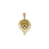Lion Head CZ Pendant (14K)
