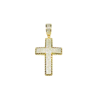 Outlined Cross Diamond Pendant (14K)