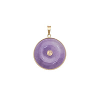 Purple Jade Disc 'Fortune & Happiness' Pendant (14K)