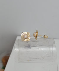 Cubic Zirconia Heart Earring (14K)